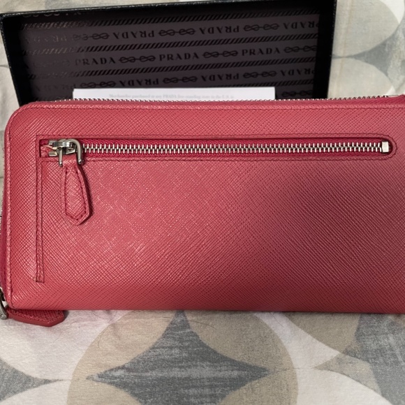 Prada saffiano leather wallet in tamaris/pesca - Picture 7 of 8